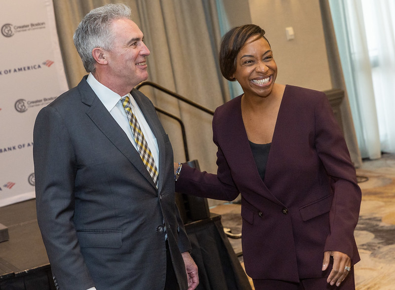 Attorney General Andrea Campbell and James E. Rooney, President & CEO of the Greater Boston Chamber of Commerce 